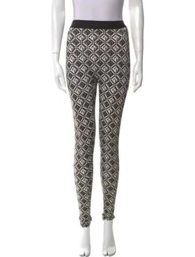 Pre-owned Marine Serre Printed Skinny Leg Pants In Neutral