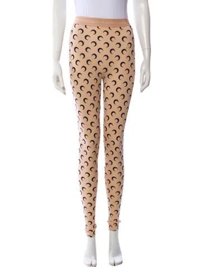 Pre-owned Marine Serre Printed Skinny Leg Pants In Neutral