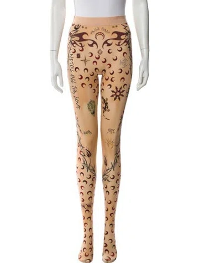 Pre-owned Marine Serre Printed Skinny Leg Pants In Pink