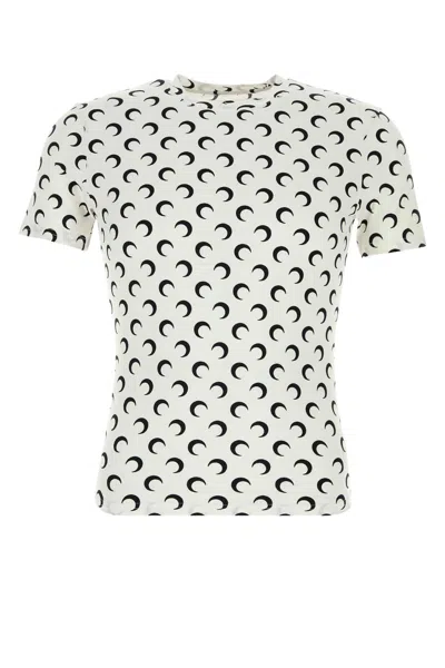 Marine Serre Stretch Nylon T Shirt All Over Print In Multi