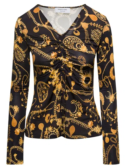MARINE SERRE PRINTED STRETCH VISCOSE TOP