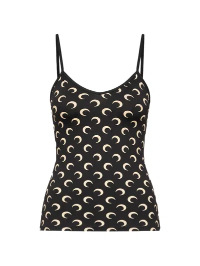 Marine Serre Printed Top In Black