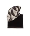 Marine Serre Printed Twisted Knitted Hat In Black