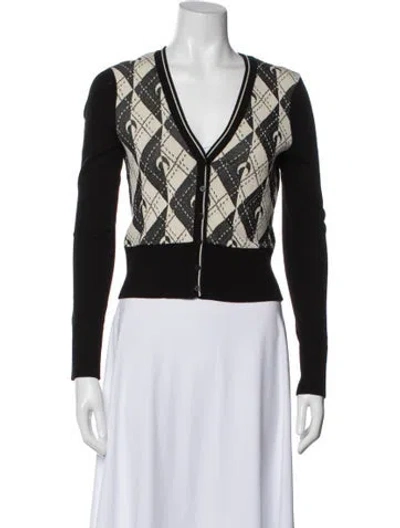 Pre-owned Marine Serre Printed V-neck Sweater In Black