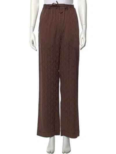 Pre-owned Marine Serre Printed Wide Leg Pants In Brown