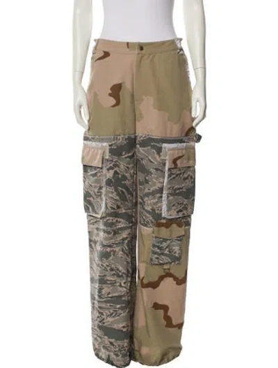 Pre-owned Marine Serre Printed Wide Leg Pants In Neutral