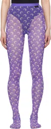 Marine Serre Purple Recycled Moon Mesh Tights In Pu20 Lavender