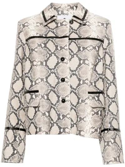 Marine Serre Python-print Jacket In Bg30