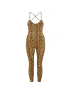 Marine Serre Python-print Strappy Catsuit In Yellow