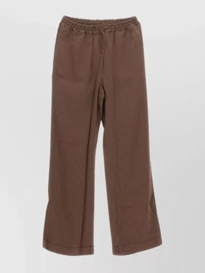 Marine Serre Quilted Wide Leg Baggy Pants In Brown
