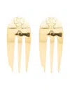 Marine Serre Reassembled Cutlery Fork Earrings In Gold