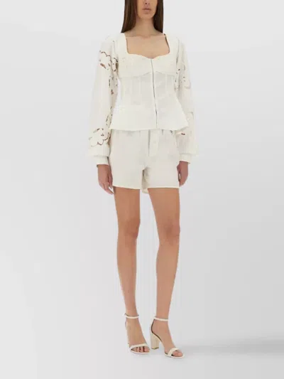 MARINE SERRE RECONSTRUCTED LINEN TOP LACE DETAILING