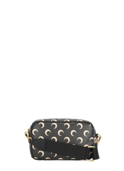 Marine Serre Rectangular Shoulder Bag With All-over Crescent Moon Pattern In Grey