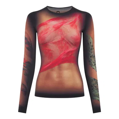 Marine Serre Recycled Draped Statue Jersey T-shirt In Multi