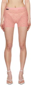 Marine Serre Ssense Exclusive Pink Recycled Flock Mini Shorts In Nude