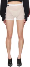 Marine Serre Ssense Exclusive White Recycled Flock Mini Shorts In Nude