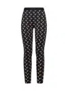 Marine Serre Moon Printed Stirrup Leggings In Black And Beige In Multi