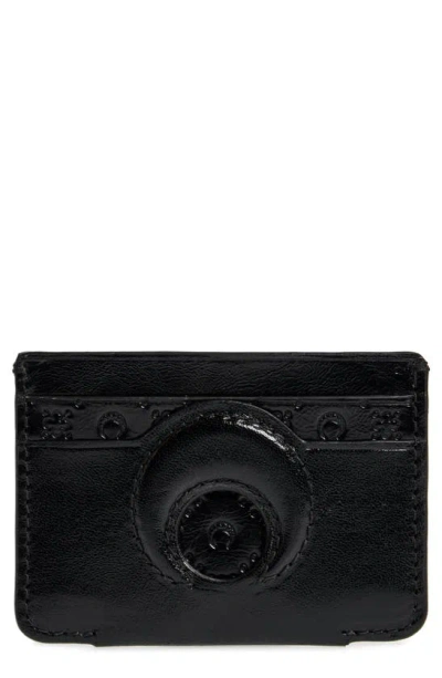 Marine Serre Recycled Leather Card Case In Black