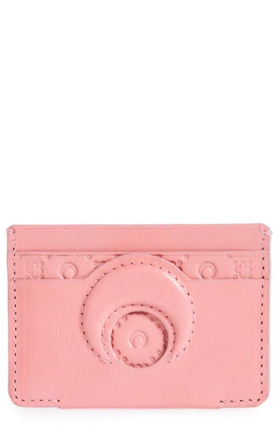 Marine Serre Recycled Leather Card Case In Pink
