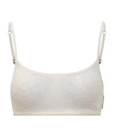 MARINE SERRE RECYCLED MESH FLOCK BRALETTE