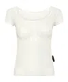 Marine Serre Mesh Top In White