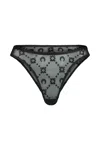 Marine Serre Moonogram High-cut Flocked Mesh Briefs In Black
