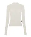 Marine Serre Recycled Mesh Flock Second Skin Highneck Top In White