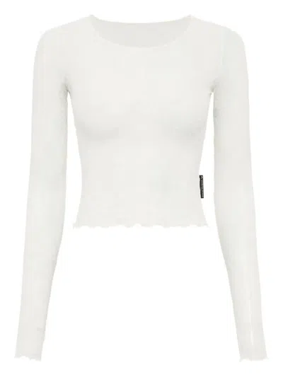 MARINE SERRE MARINE SERRE RECYCLED MESH FLOCK SS CROPPED TOP
