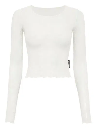 MARINE SERRE MARINE SERRE RECYCLED MESH FLOCK SS CROPPED TOP