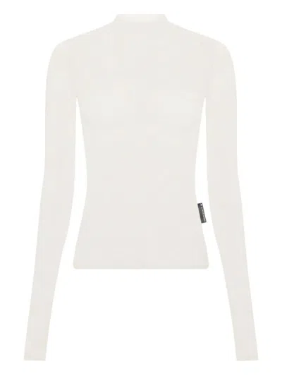 MARINE SERRE MARINE SERRE RECYCLED MESH FLOCK SS HIGHNECK TOP