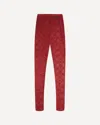 Marine Serre Recycled Mesh Flocked Tights In Red