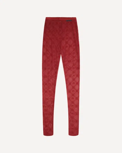 Marine Serre Recycled Mesh Flocked Tights In Red