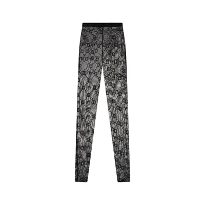Marine Serre Recycled Mesh Flocked Tights In Multi