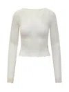 Marine Serre Recycled Mesh Flock Ss Cropped Top In White