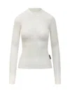 Marine Serre Top "moonogram Mesh Flock" In White