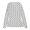 Marine Serre Long-sleeved Shirt In All Over Moon Jersey In Bianco/nero
