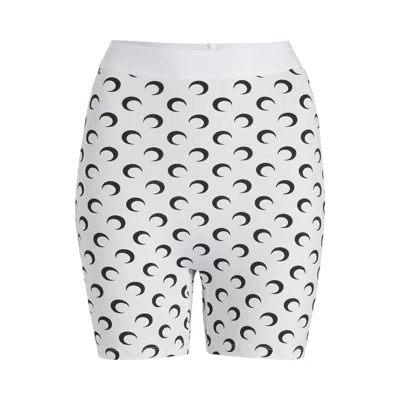 Pre-owned Marine Serre Recycled Moon Jersey Mini Shorts 'optical White' | Women's Size Xs