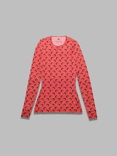 Marine Serre Recycled Moon Jersey Ss Crewneck Top - 88% Pa 12% Ea Made In Portugal