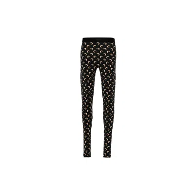 Marine Serre Recycled Moon Jersey Stirrup Leggings In Black