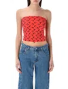 Marine Serre Moonogram-pattern Top In Red
