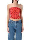 Marine Serre Moonogram-pattern Top In Red