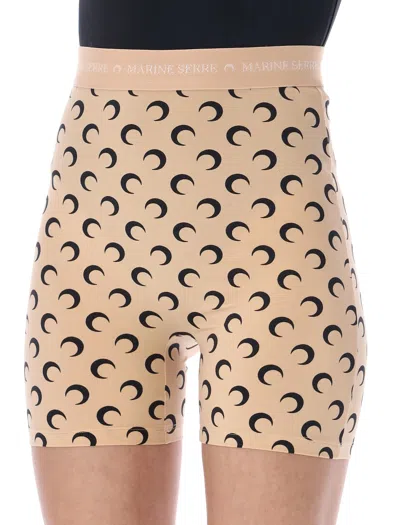 Marine Serre Recycled Moon Shorts In Neutral