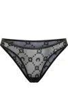 Marine Serre Moonogram High-cut Flocked Mesh Briefs In Multicolor