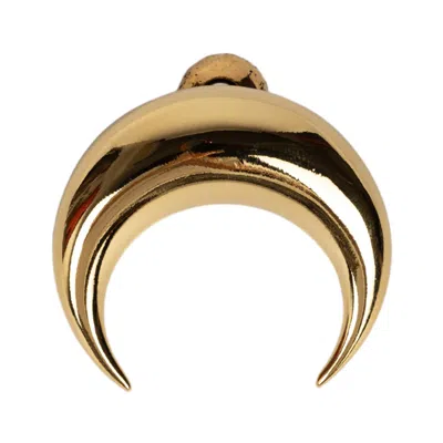Marine Serre Recycled Pewter Moon Stud In Gold In Oro