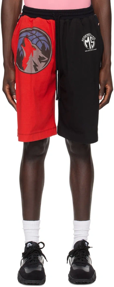 Marine Serre Red & Black Graphic Shorts In Rd10 Red