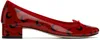Marine Serre Red & Black Repetto Edition Camille Moon Printed Leather Heels In Rd60 Dark Red