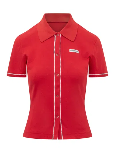 Marine Serre Red Logo Shirt Collar Polo