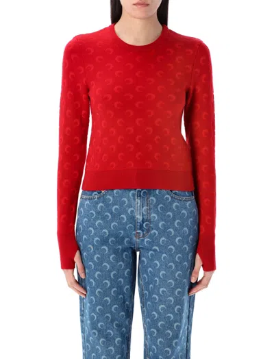 MARINE SERRE RED MOON-JACQUARD SWEATER