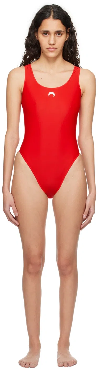 Marine Serre Red Printed Swimsuit In Rd10 Red