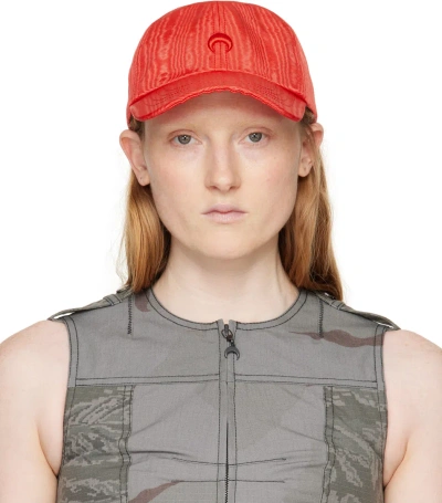 Marine Serre Red Regenerated Moire Baseball Cap In Rd10 Red